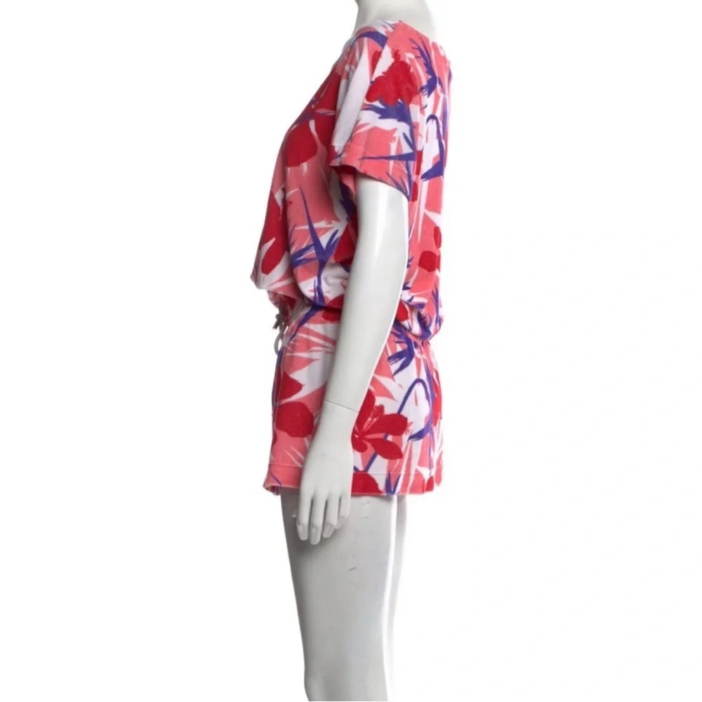 VILEBREQUIN PREMIUM LUXE TERRYCLOTH SHORT SLEEVE PINK PURPLE BEACH COVERUP DRESS
